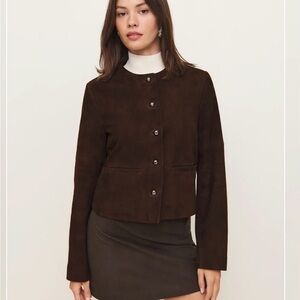 REFORMATION Veda Reed Leather Suede Jacket